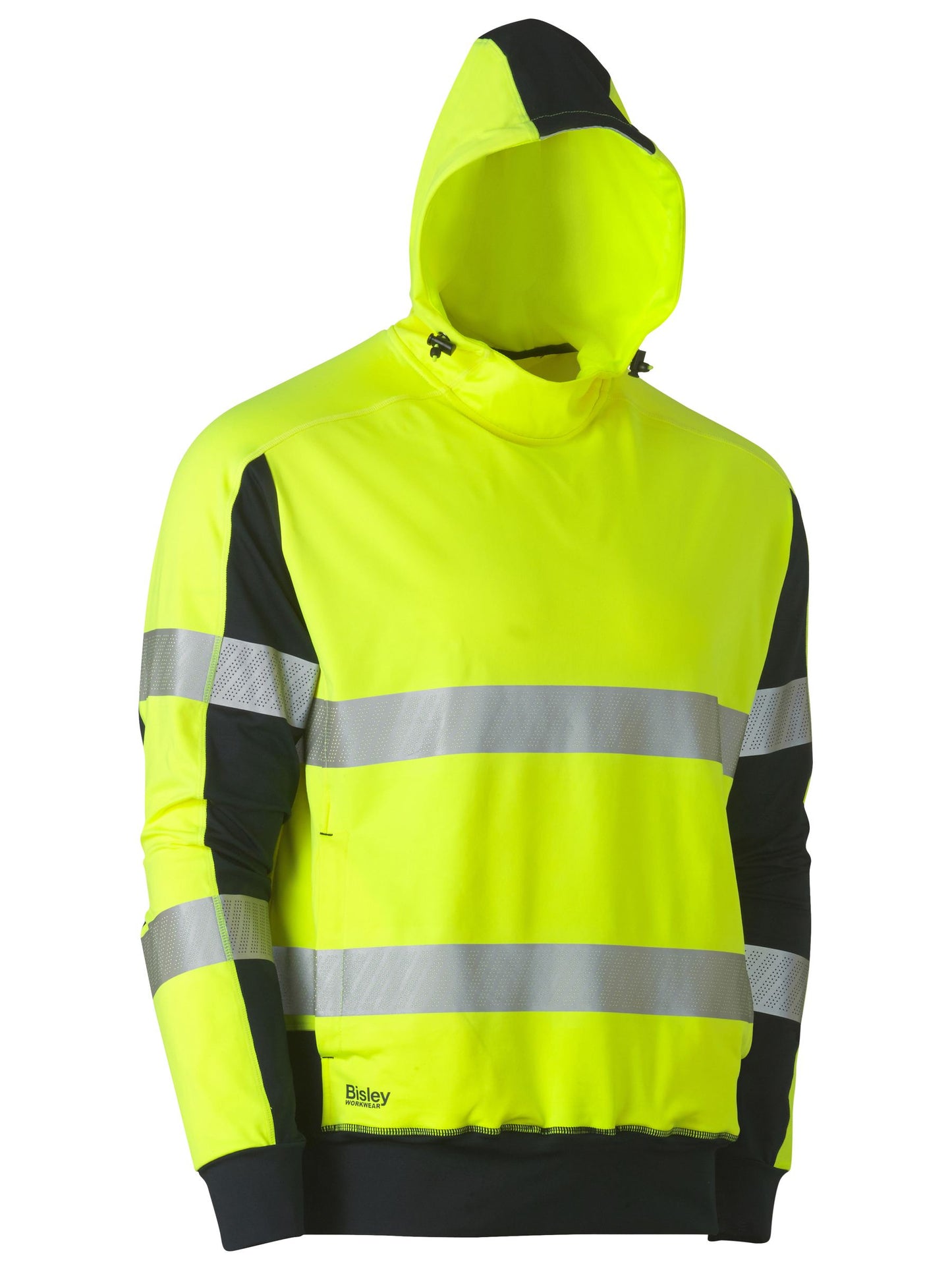 Taped Two Tone Hi Vis Contrast 4 Way Stretchy Hoodie