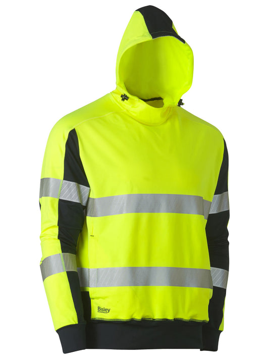 Taped Two Tone Hi Vis Contrast 4 Way Stretchy Hoodie