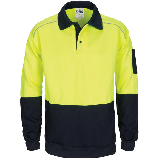 HiVis Rugby Top Windcheater with Two Side Zipped Pockets