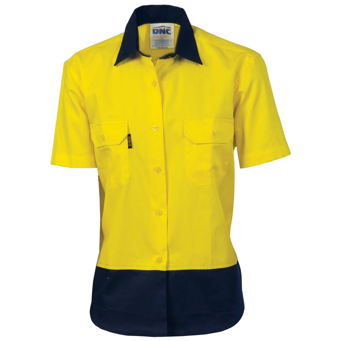 Ladies HiVis Two Tone Cotton
Drill Shirt - Short Sleeve
