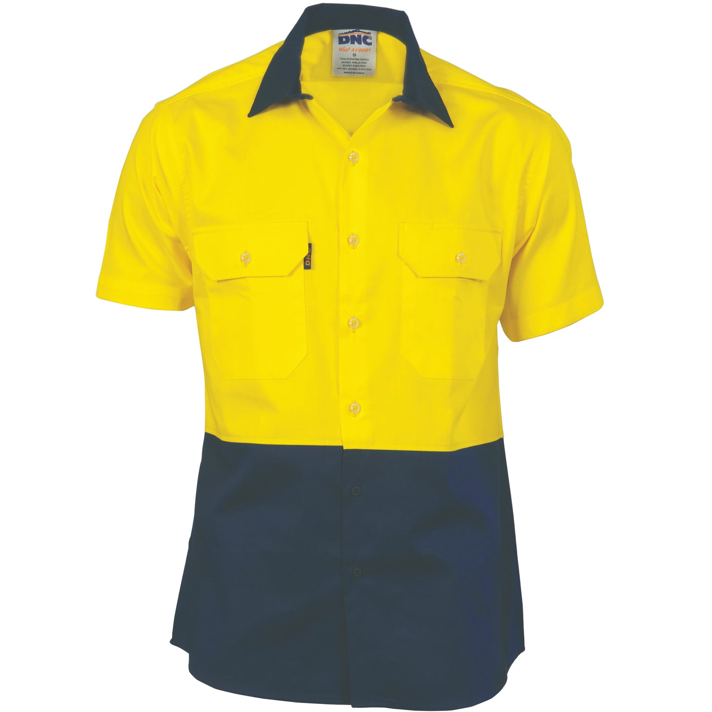HiVis Two Tone Cotton Drill Vented Shirt -
Short Sleeve