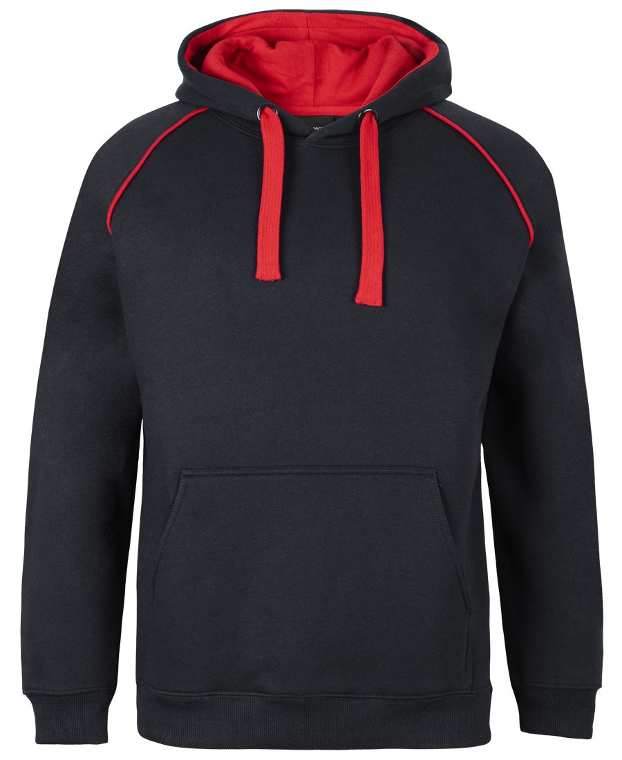 JB's CONTRAST FLEECY HOODIE - Navy/Red