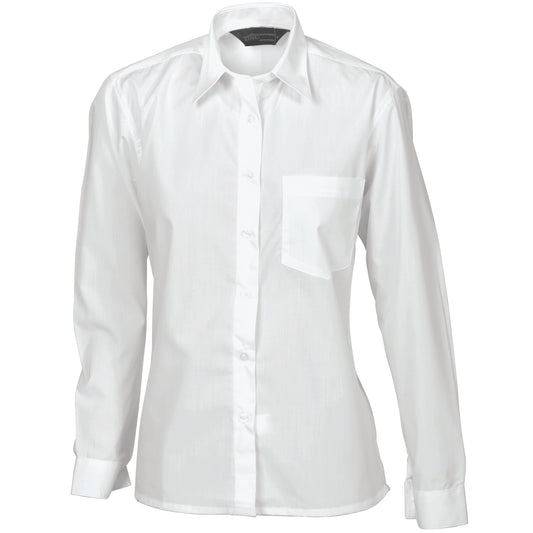Ladies Polyester Cotton Poplin Shirt - Long Sleeve