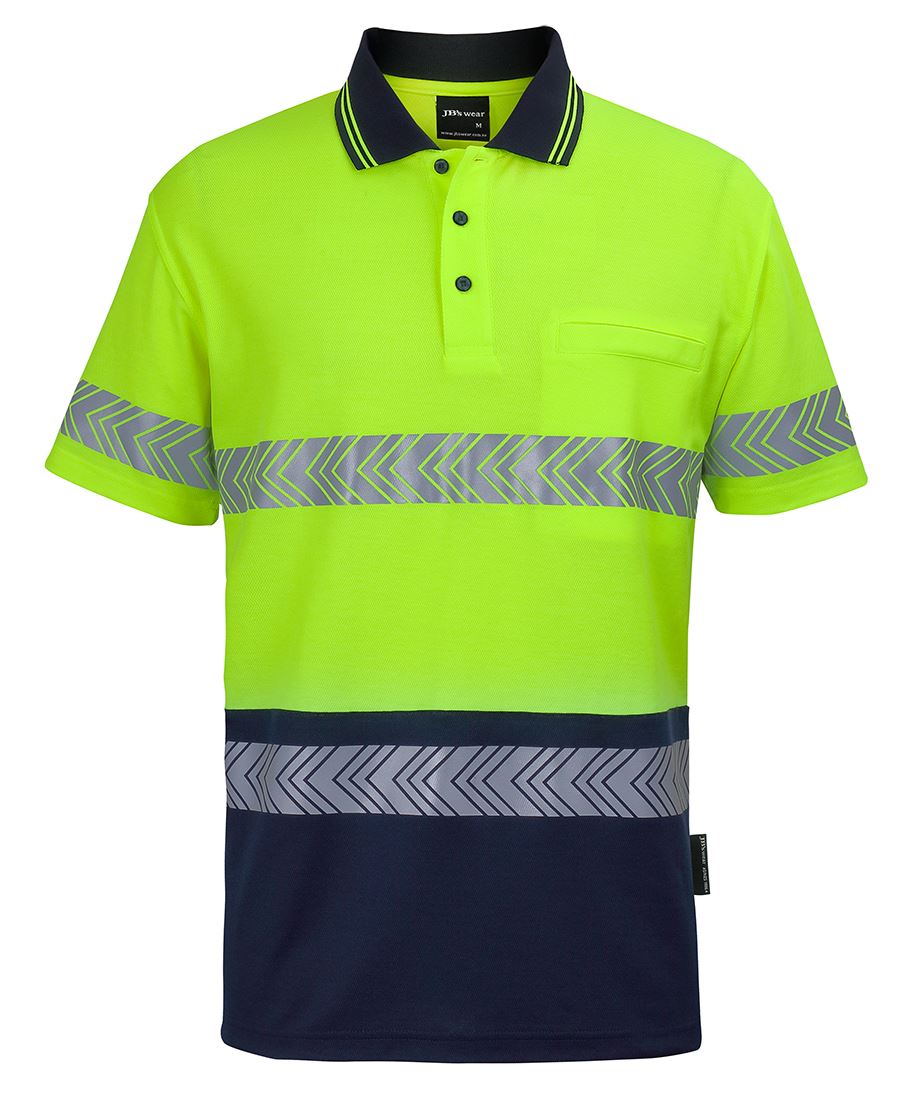 JB's HV S/S D+N C/BACK SEGMENTED TAPE POLO