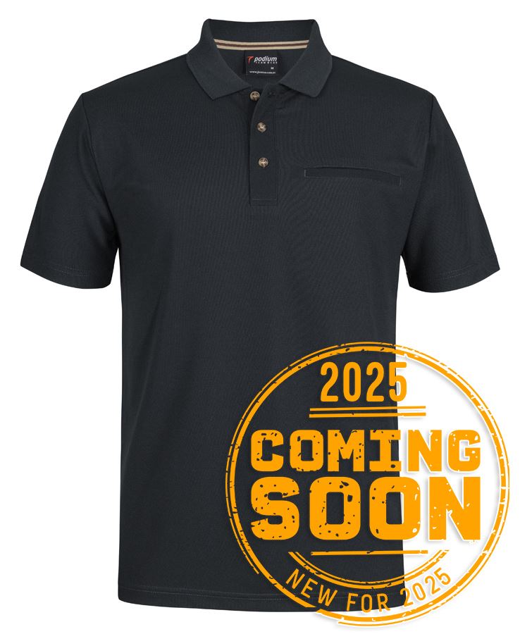PODIUM S/S RECYCLED POLYESTER POCKET POLO