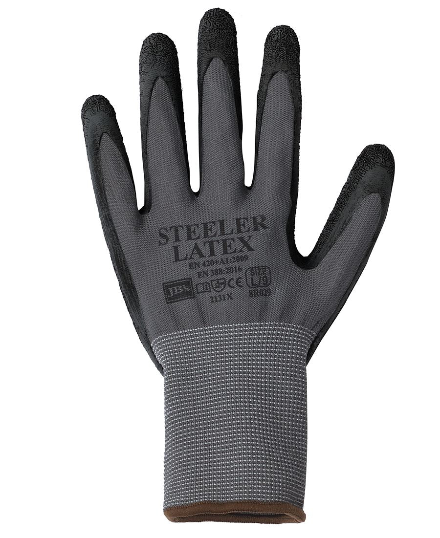 JB's STEELER CRINKLE LATEX GLOVE (12PK)