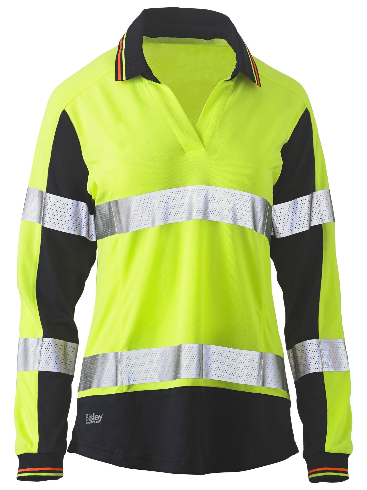 Women's Taped Two Tone Hi Vis V-Neck Polo