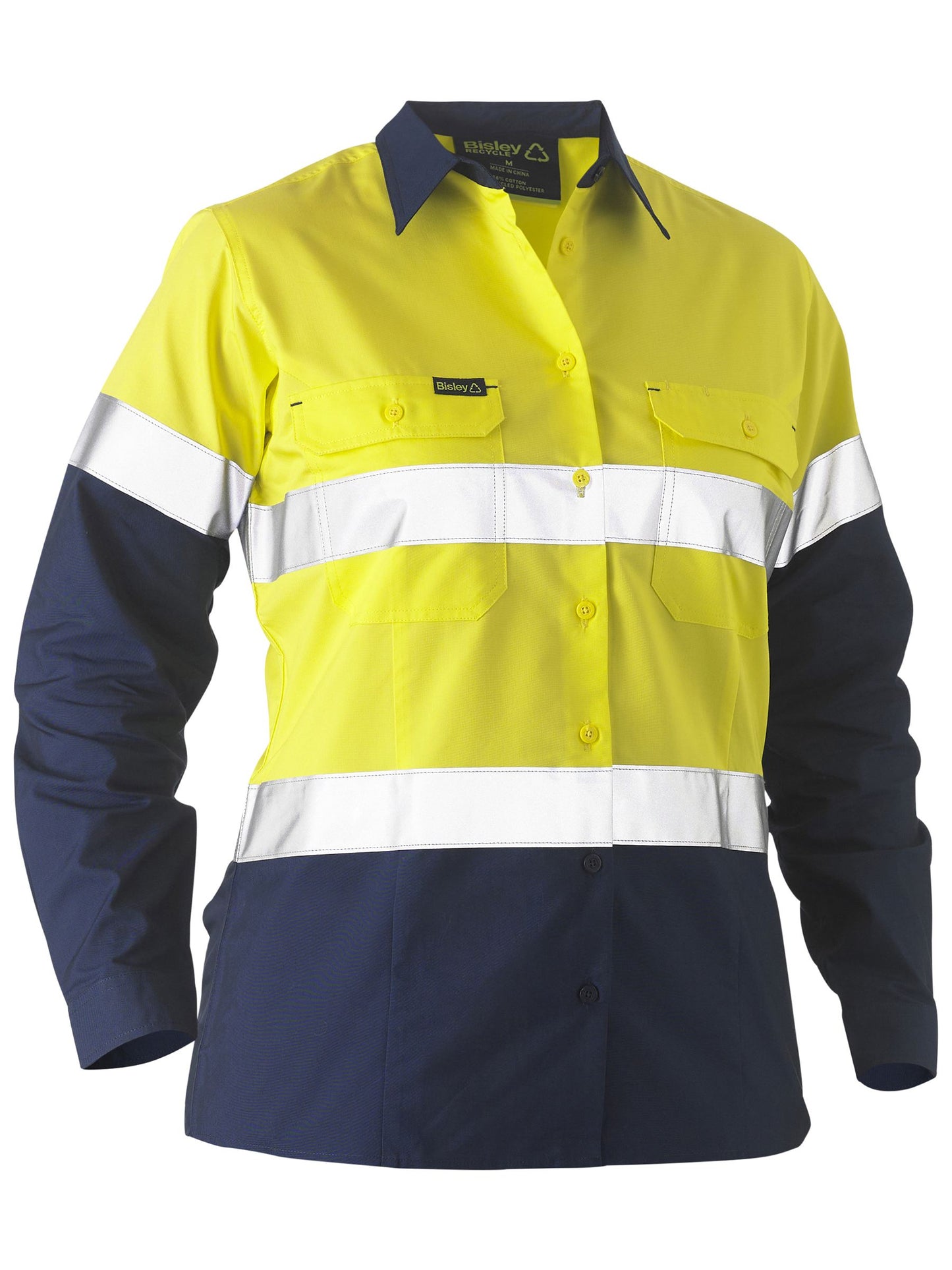 Recycle Women's Taped Two Tone Hi Vis Drill Shirt