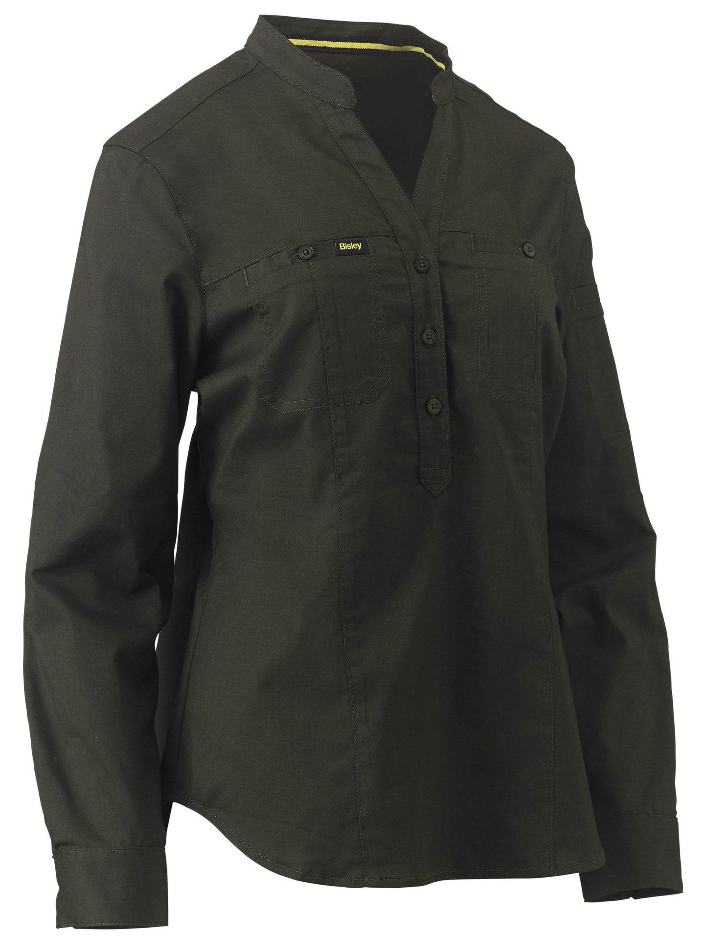Women's Stretch V-Neck Closed Front Shirt